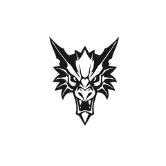 Vector art of vector illustration of an angry dragon head isolated on white background