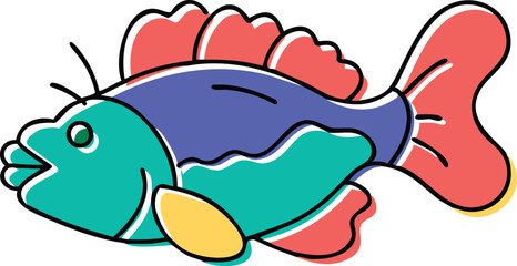 Detailed scorpionfish illustration on white background