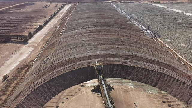 Leaching Area in Copper Mining Operation &ndash; Heap Pads, Acid Ponds, Stackers and Conveyor Belts in the Atacama Desert

