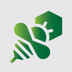 HONEY BEE icons and logos about nature and its surroundings