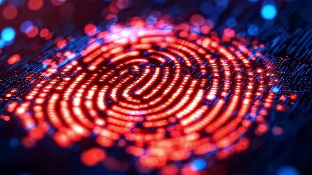Digital Fingerprint Biometric Security Technology Background
