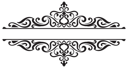 Vintage pattern, abstract frame, vintage scroll lines, classic elements