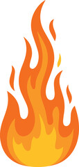 Fiery orange and yellow flames burning brightly illustration graphic design hot art fire heat glow light power blaze