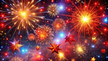 Fototapeta premium Festive Space Party: Bright Starry Night Celebration Background Design