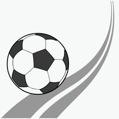 Fototapeta premium Soccer ball rolling on abstract path graphic
