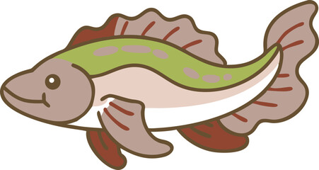 Serpae tetra fish illustration on white background