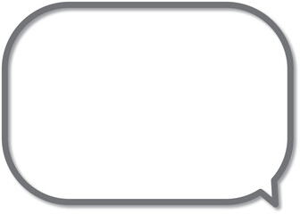 グレーのドロップシャドウが付いた、角丸の四角い吹き出し。シンプルで使いやすい。テキストスペースが広め。