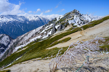 【残雪期　燕岳】燕山荘から燕岳山頂へ向かう