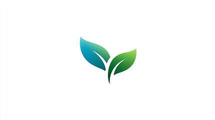 Minimalist leaves logo design, symbolizing growth and environmental awareness