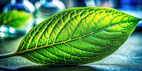 Green Lab Leaf Portrait Photography: High-Resolution Botanical Close-Up Images
