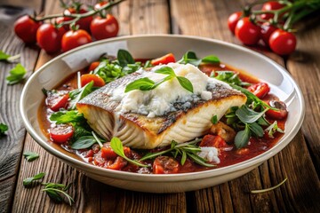 Grilled Fish with Tomato Sauce, Long Exposure Food Photography