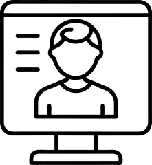 vector line icon of online account profile