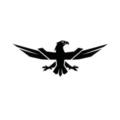 Stylized black eagle with outstretched wings emblem