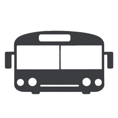 Simple front view silhouette of a public transport bus