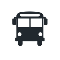 A simple cartoon illustration of a black school bus