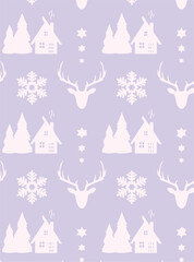 Christmas seamless patterns set, winter wallpapers, festive  new year wrapping paper design