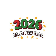 Fototapeta premium Happy new year 2 0 2 6 vector