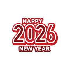 Fototapeta premium Happy new year 2 0 2 6 vector
