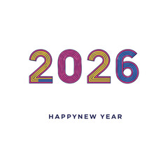 Happy new year 2 0 2 6  vector