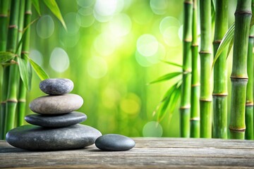 HD Zen Garden Rocks Bamboo Background Image - Peaceful Serenity Nature Scene