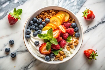Healthy Breakfast Bowl: Granola, Yogurt, Berries for Weight Loss & Healthy Eating