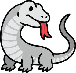 Detailed Vector Illustration of a Komodo Dragon 
