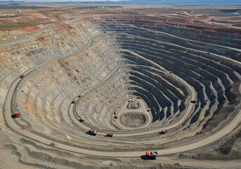 Large open pit mine excavation