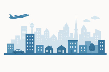 Fototapeta premium Cityscape_blue tone