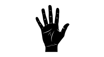 Obraz premium Black Hand with Fingers Raised on White Background