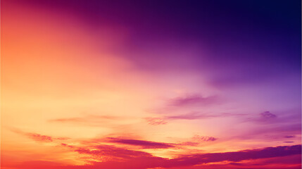 Fototapeta premium Vibrant sunset gradient from orange to purple, serene and abstract. Nature's breathtaking color symphony.