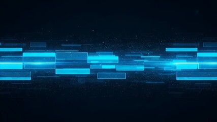 Abstract digital technology background with glowing blue rectangles - Powered by Adobe