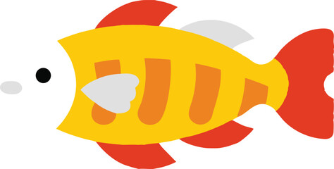 Texas cichlid fish illustration on white background