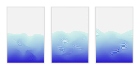 Seamless Wavy Abstract Blue Gradient Background. Editable Vector Background.