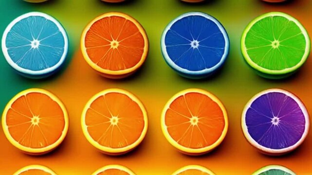 set of citrus orange fruits