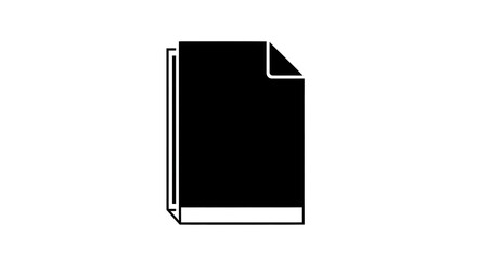 Fototapeta premium Simple Black Document with Folded Corner on White Background