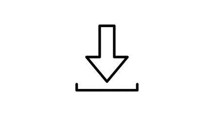 Fototapeta premium Simple Black Download Icon on White Background for Web Design
