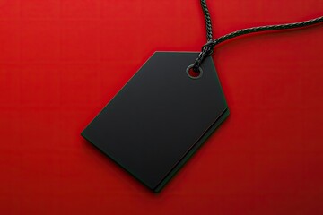 A Black Sale Tag on a Red Background with the Words Black Friday Special Offer