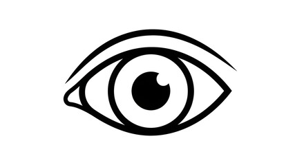 Obraz premium Stylized Eye Black and White Icon on White Background