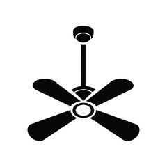 Obraz premium White background vector illustration of a fan, an isolated propeller symbol for business, design, and air ventilation celling fan silhouette icon vector