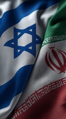 Flags of Israel and Iran. 3D Rendering 