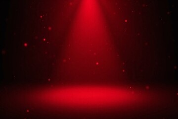 red glittery stage with spotlights and bokeh