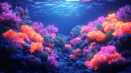Fototapeta premium Vibrant coral reef underwater scene