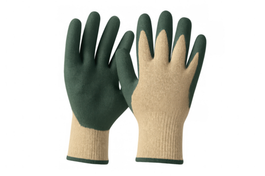 Protective work gloves ensuring safety and grip, ideal for various manual tasks, isolated on transparent background