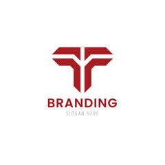 Obraz premium Iconic typography letter mark initial T logo.