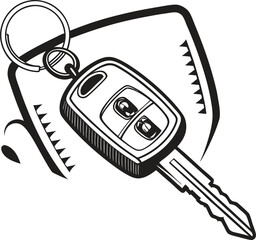 Car Key and Fob Illustration