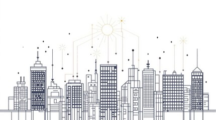 City Skyline Minimalist Illustration