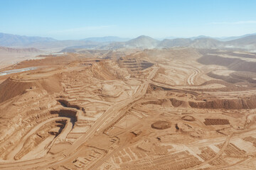 Aerial Operations in Open-Pit Mine – Drill Rigs and Preparation for Blasting in Northern Chile

