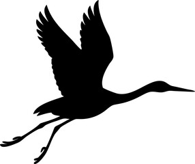 Obraz premium Spoonbill Seabird Silhouette on Transparent Background – Flat Black Vector Illustration