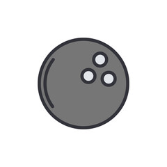 Isolated Cartoon Bowling Ball With Finger Holes For Throwing The Sport