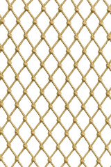 Rope netting, texture pattern, isolated on transparent background